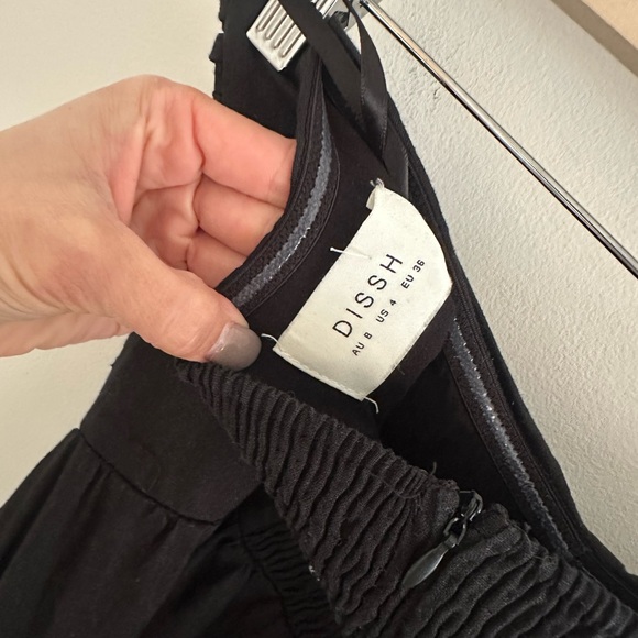 DIISH black linen Bonnie sweetheart maxi dress size 4 - Picture 8 of 11